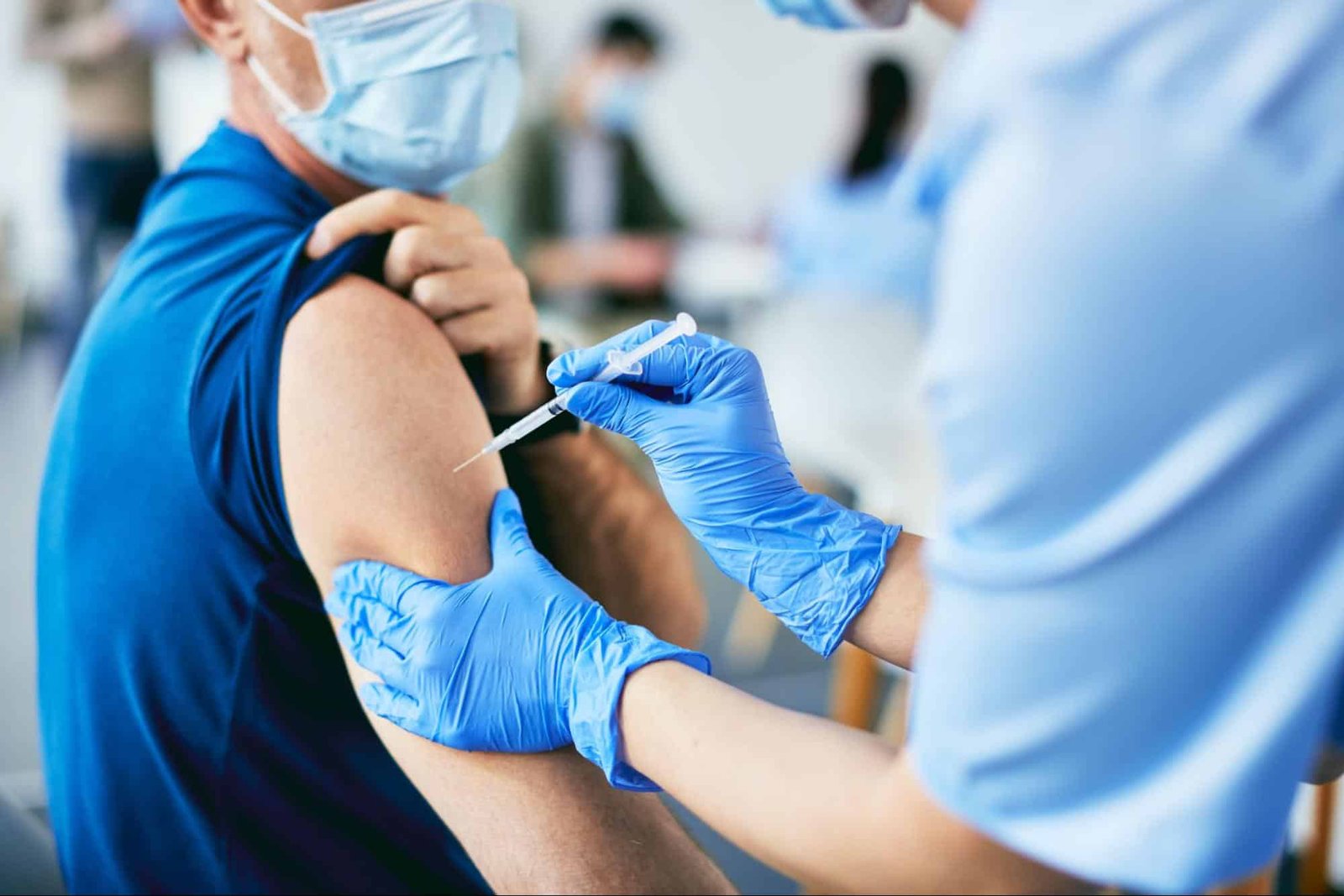  man receiving vaccination