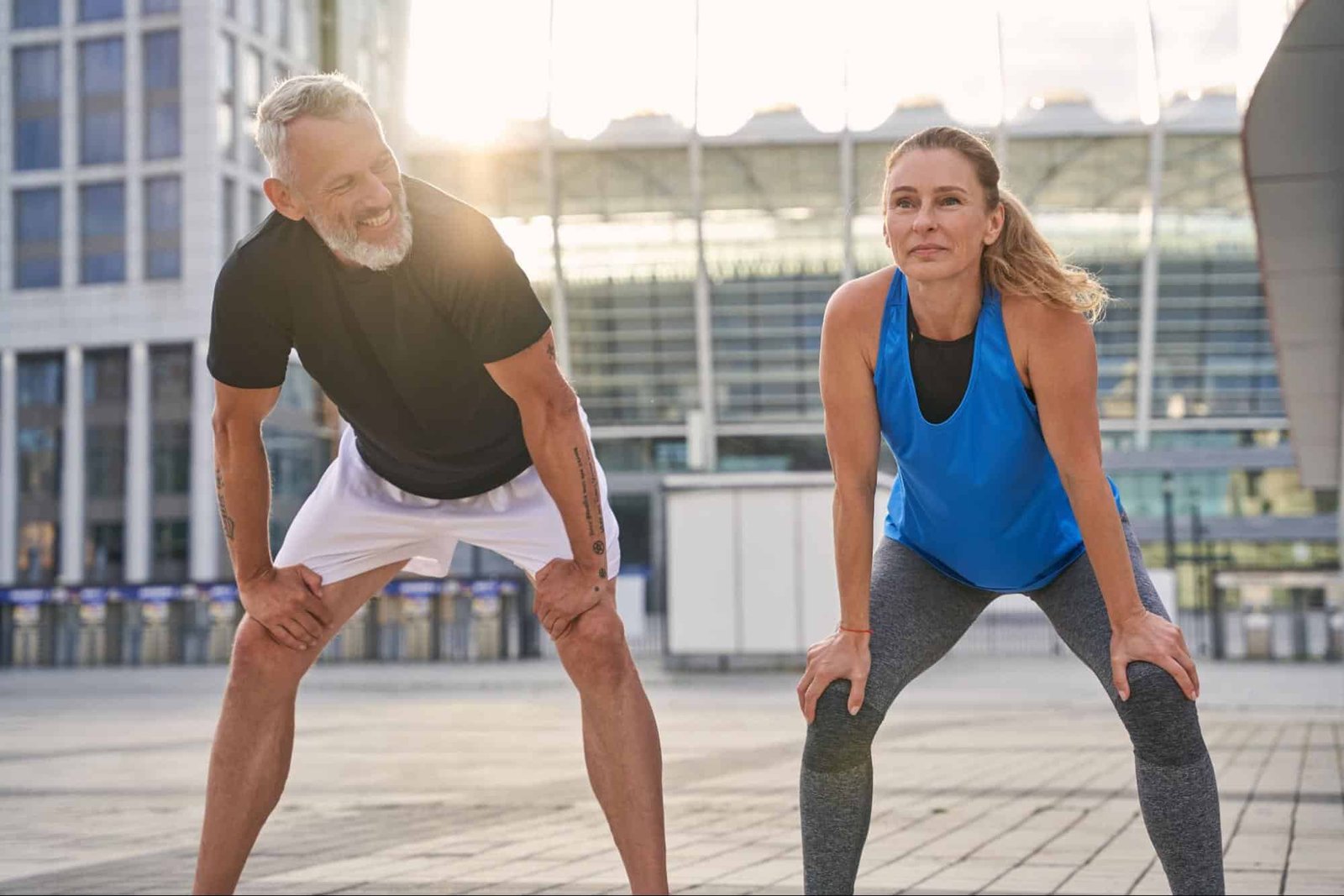 couple with health goals, exercising
