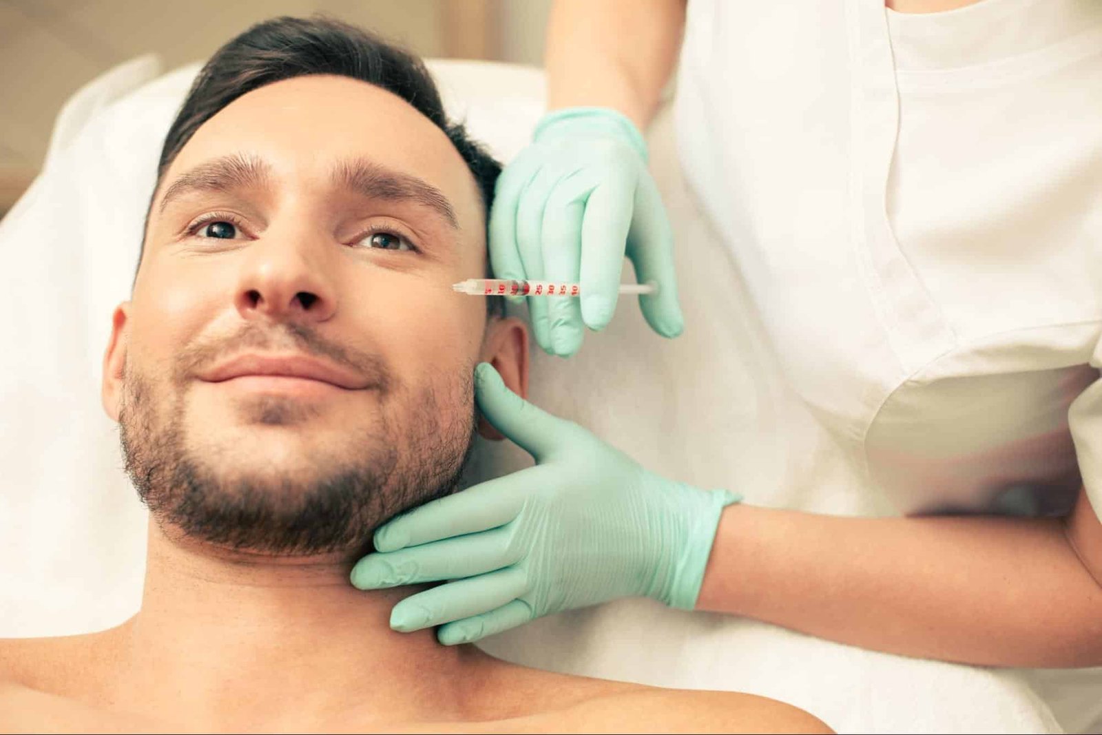 man receiving non-surgical facial treatment in Weslaco, TX