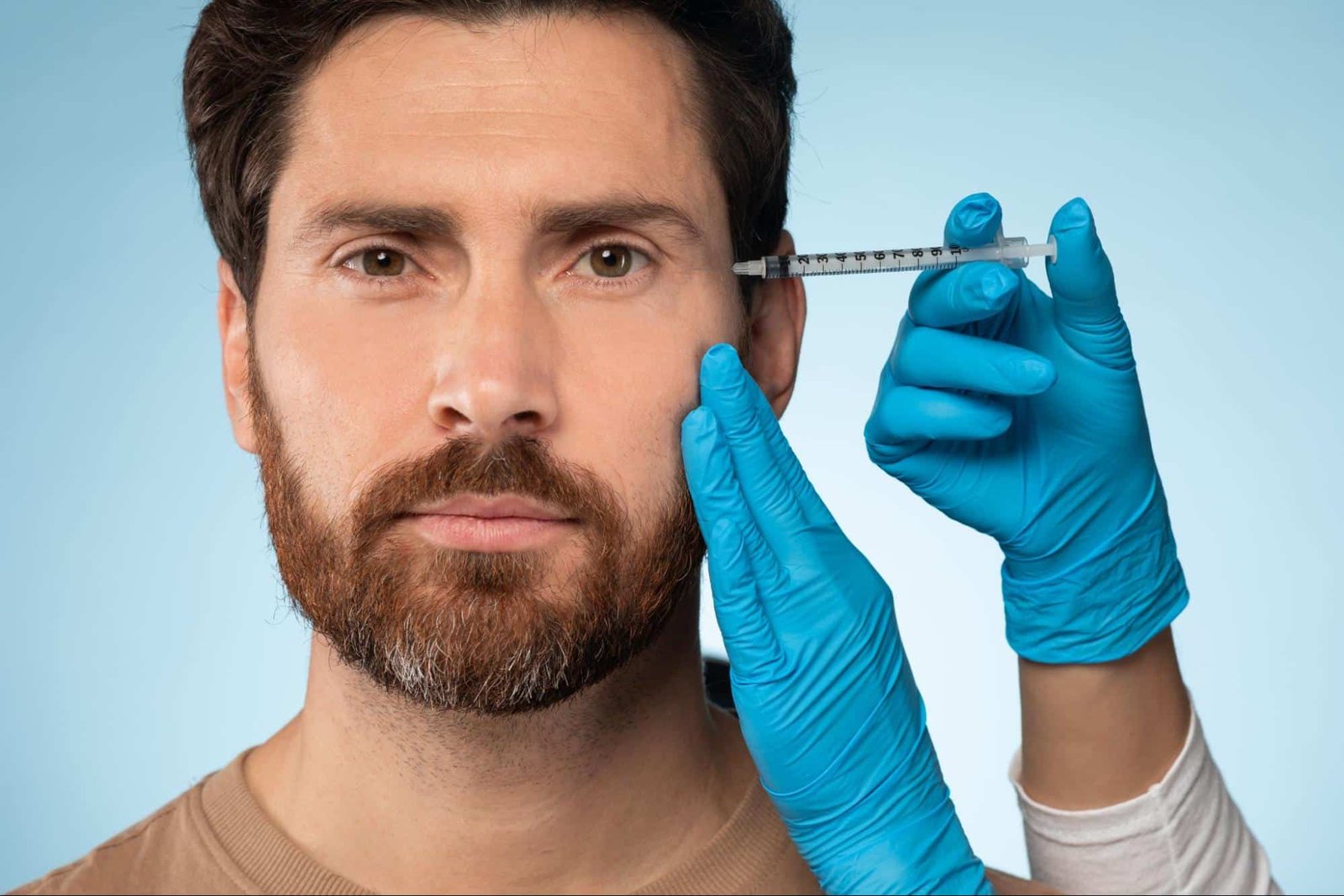 man receiving Botox