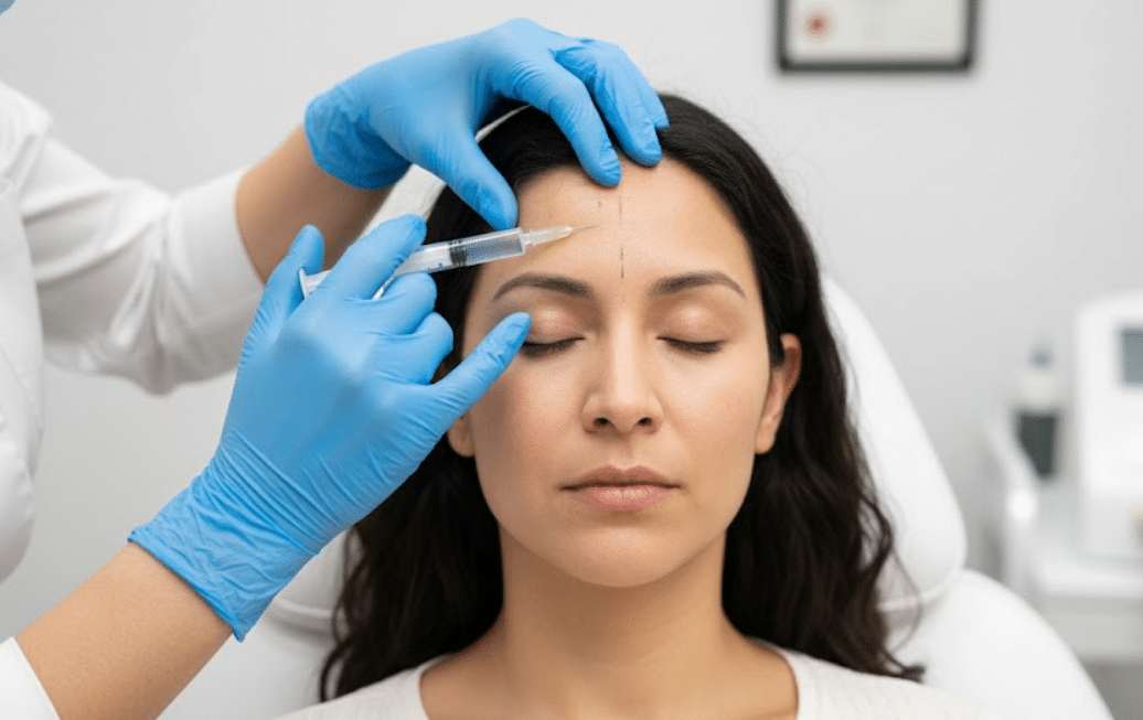woman receiving Botox, representing the care and convenience of an affordable aesthetic clinic in Weslaco, TX