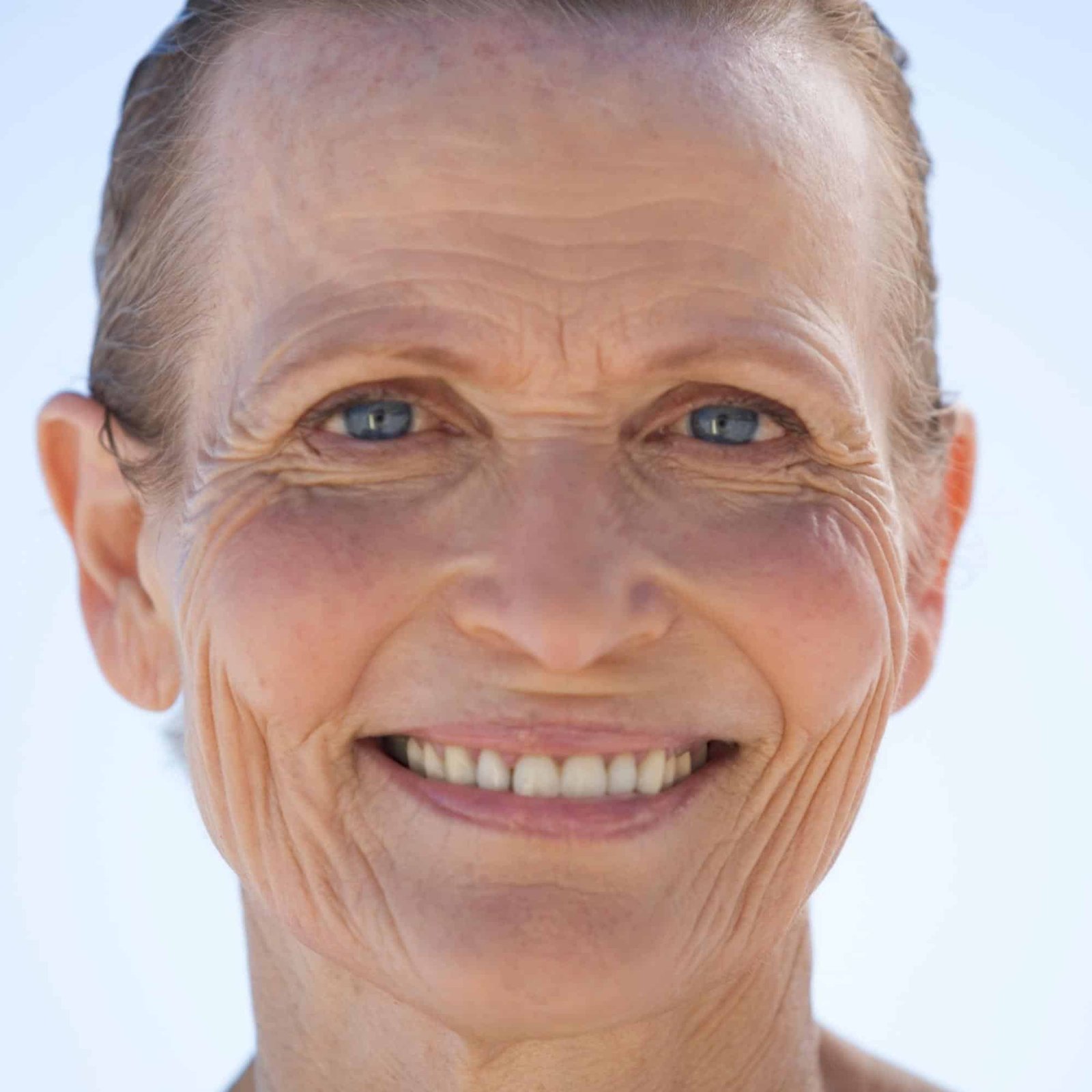 mature woman with facial wrinkles