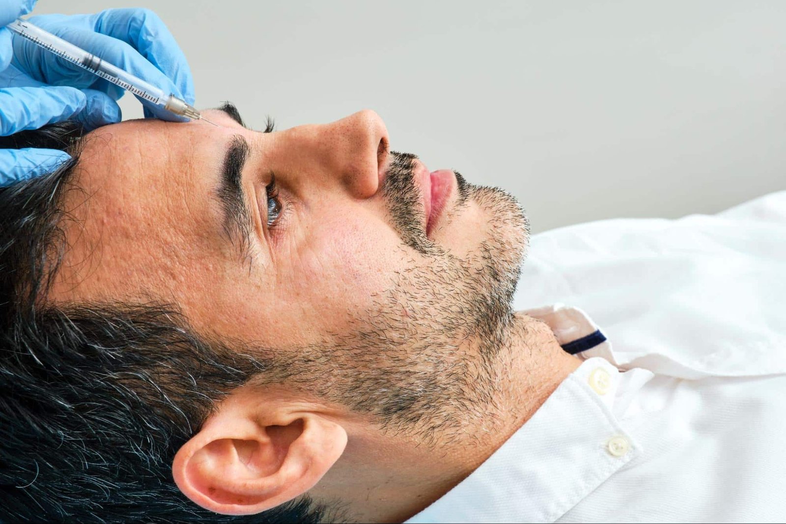 man receiving Botox injection