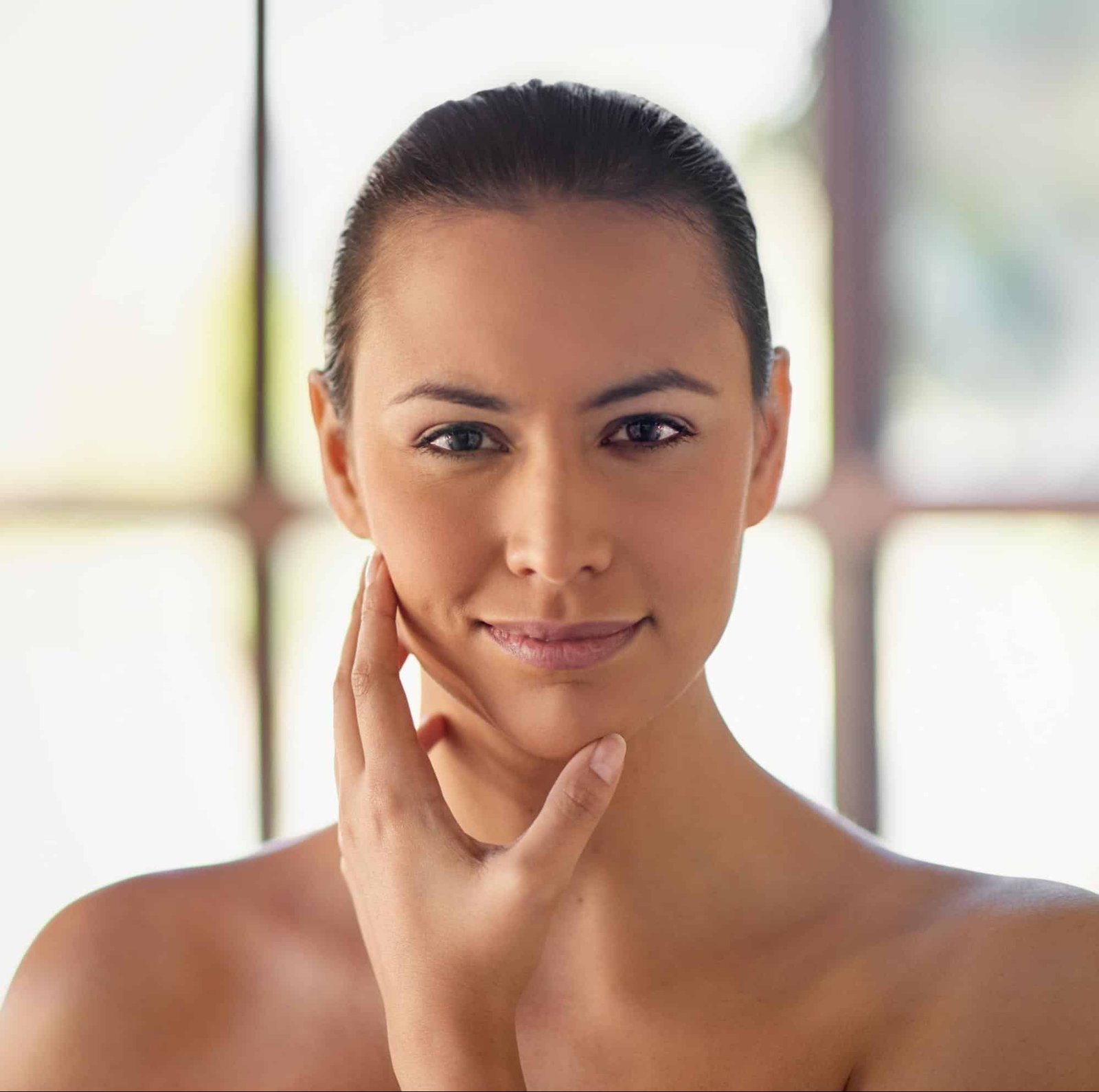 attractive woman with healthy skin