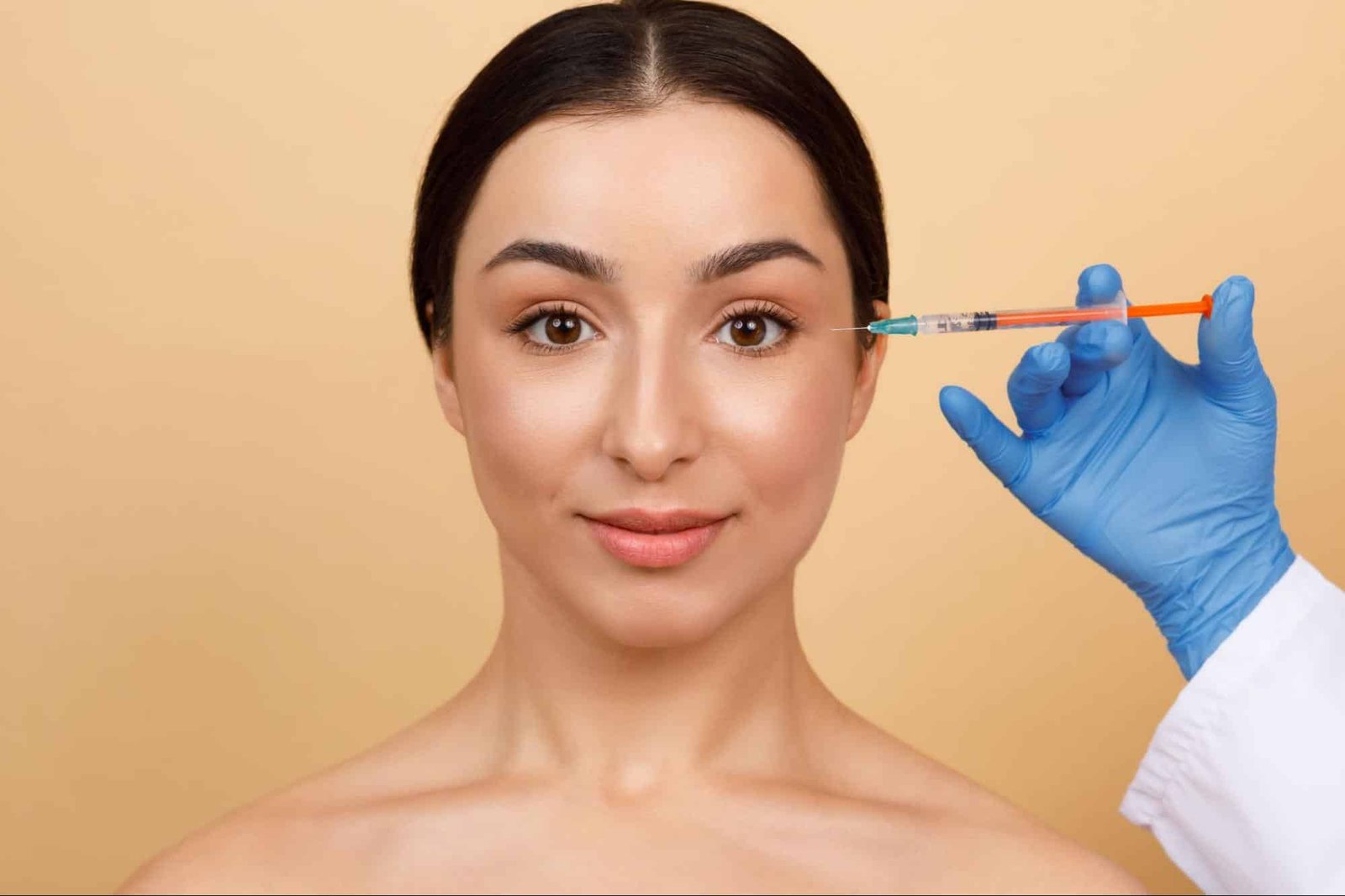 woman receiving facial injection