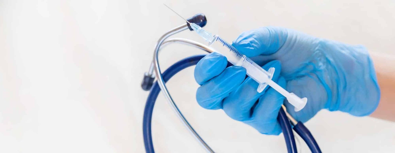 syringe and stethoscope