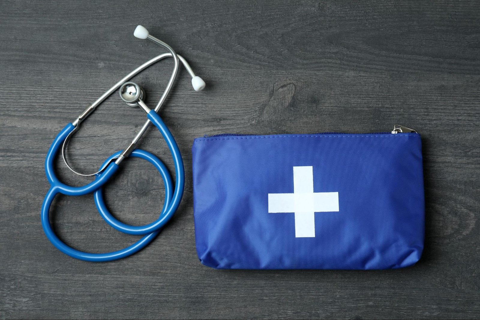 stethoscope and first aid kit