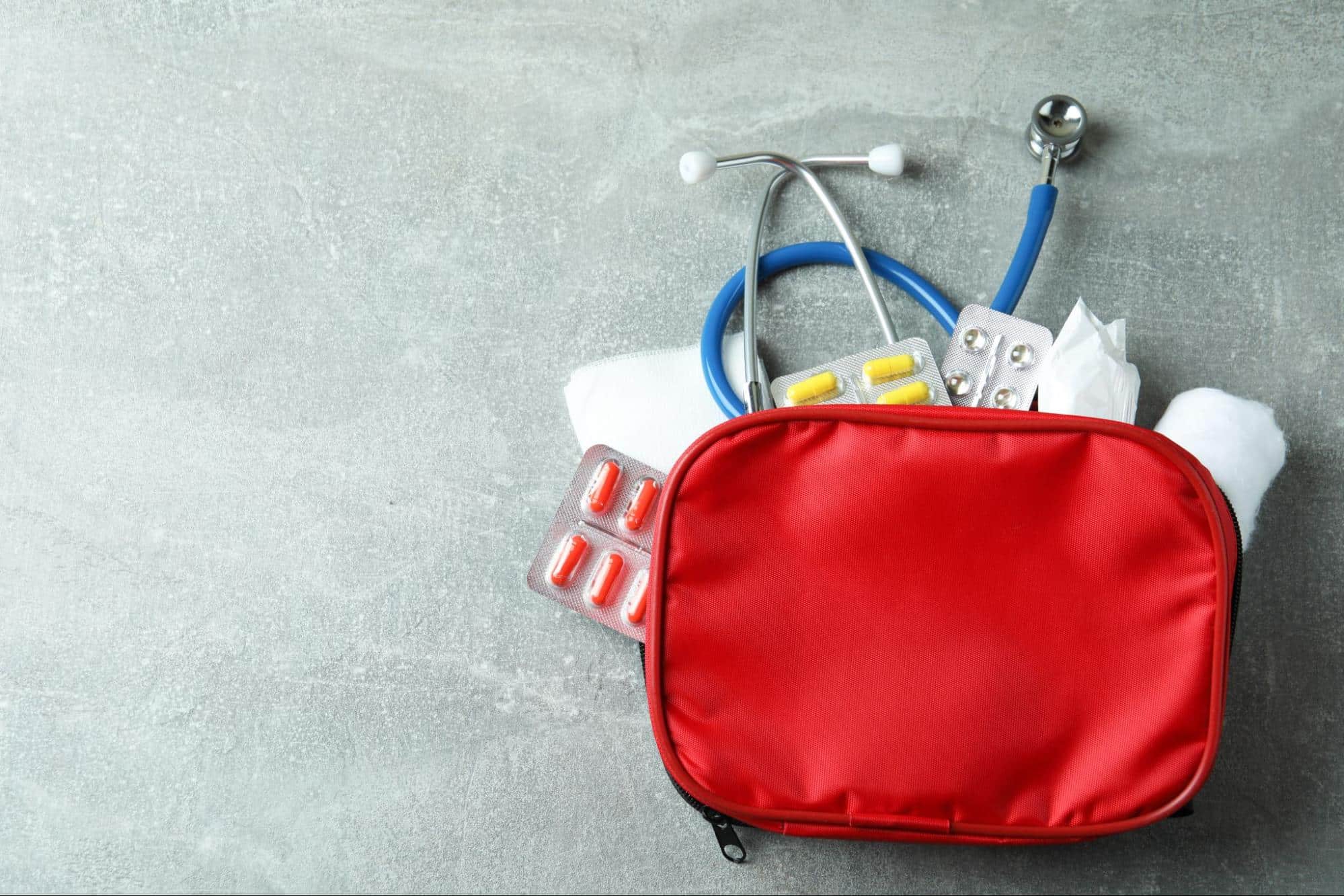 first aid kit, representing the need for a walk-in clinic after hours in Weslaco