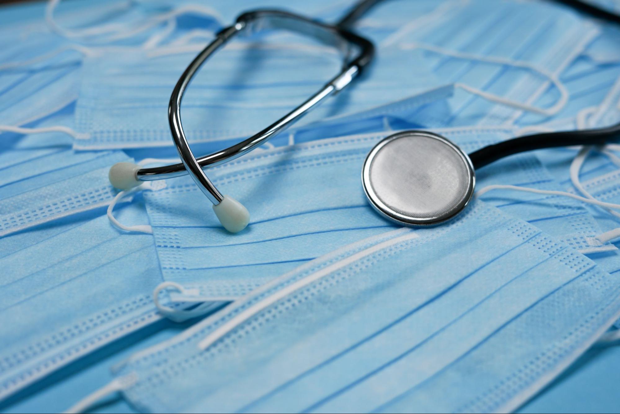 Stethoscope on surgical masks