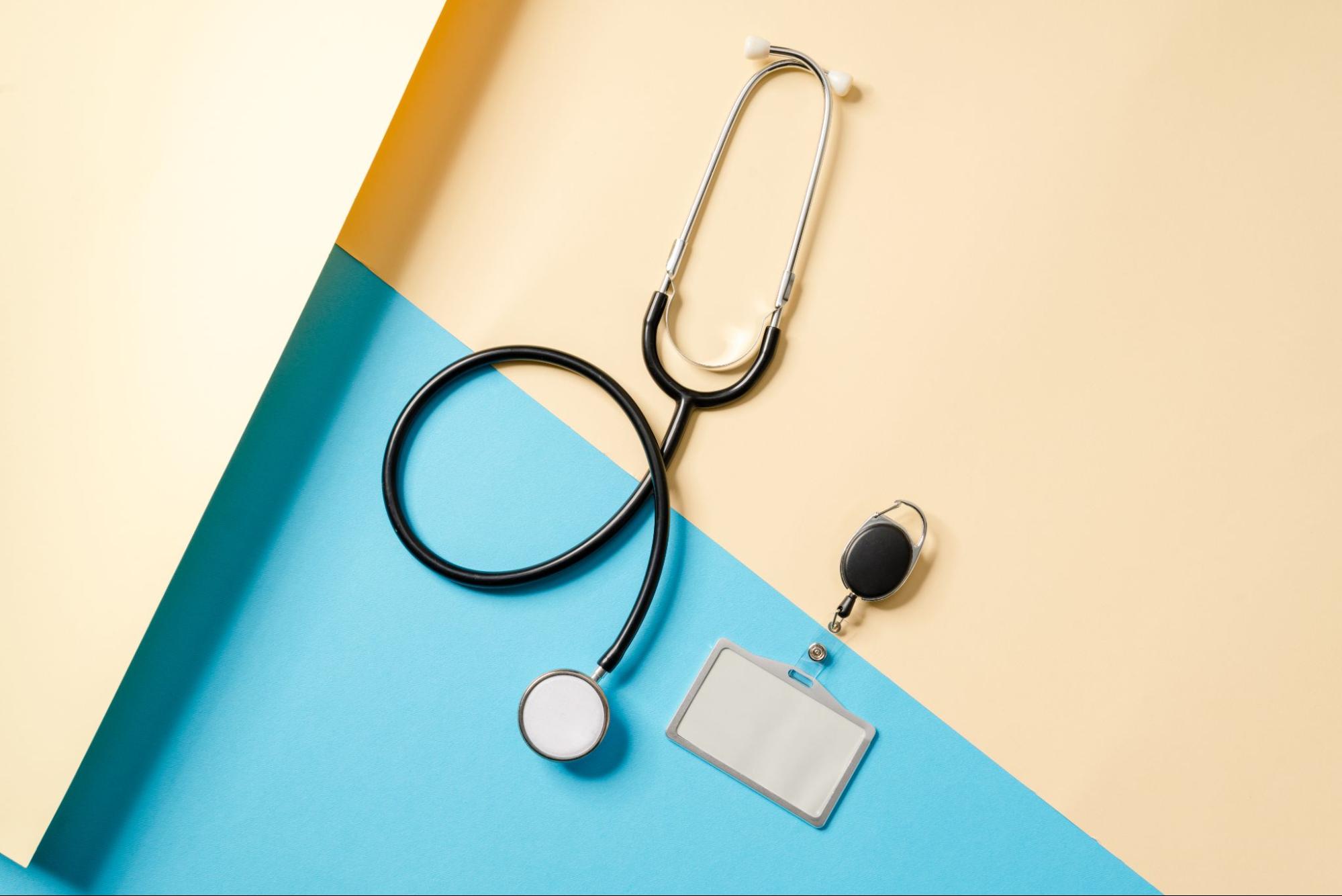 Medical stethoscope and ID badge