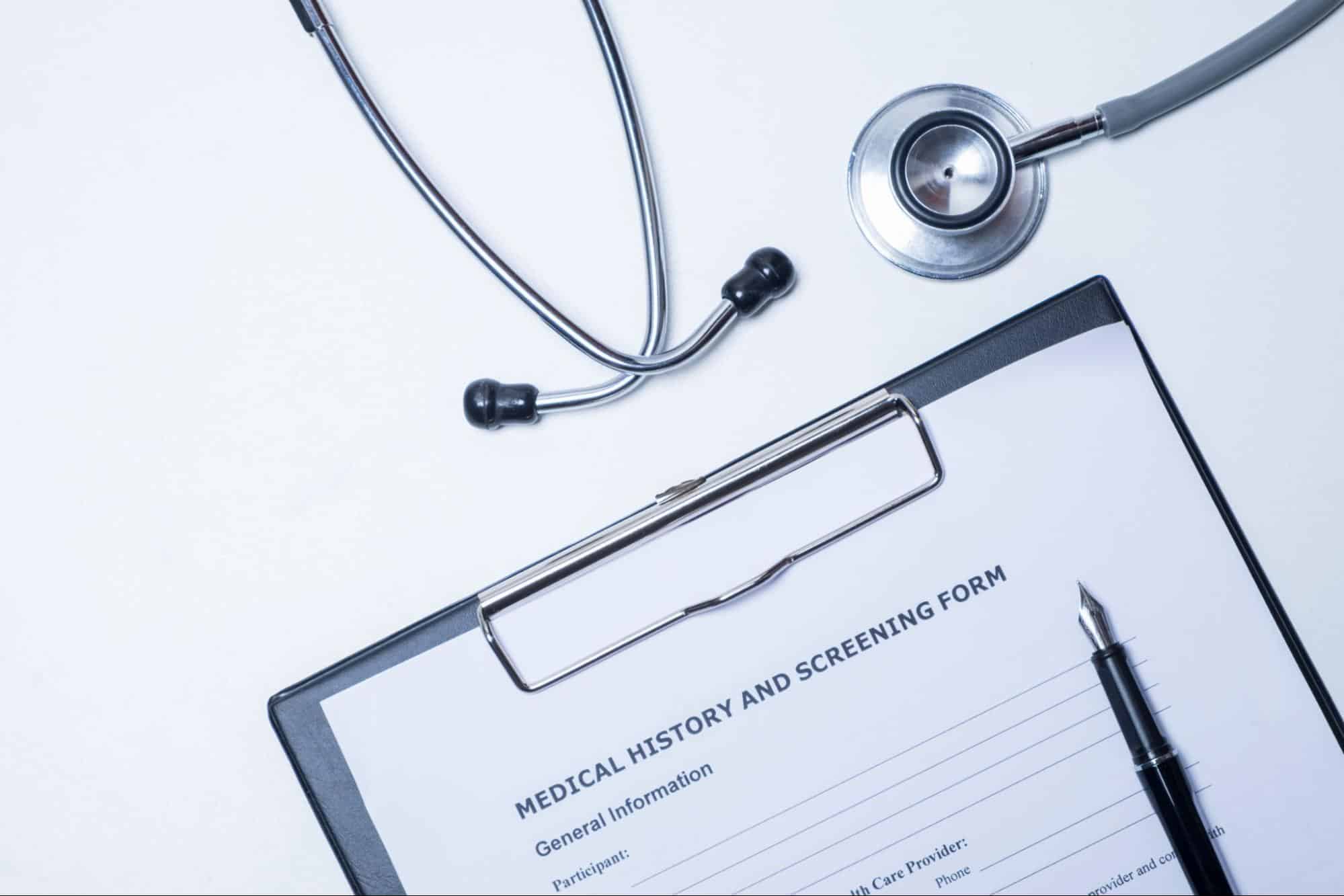 medical history form, representing the care of an NP primary care provider Weslaco TX