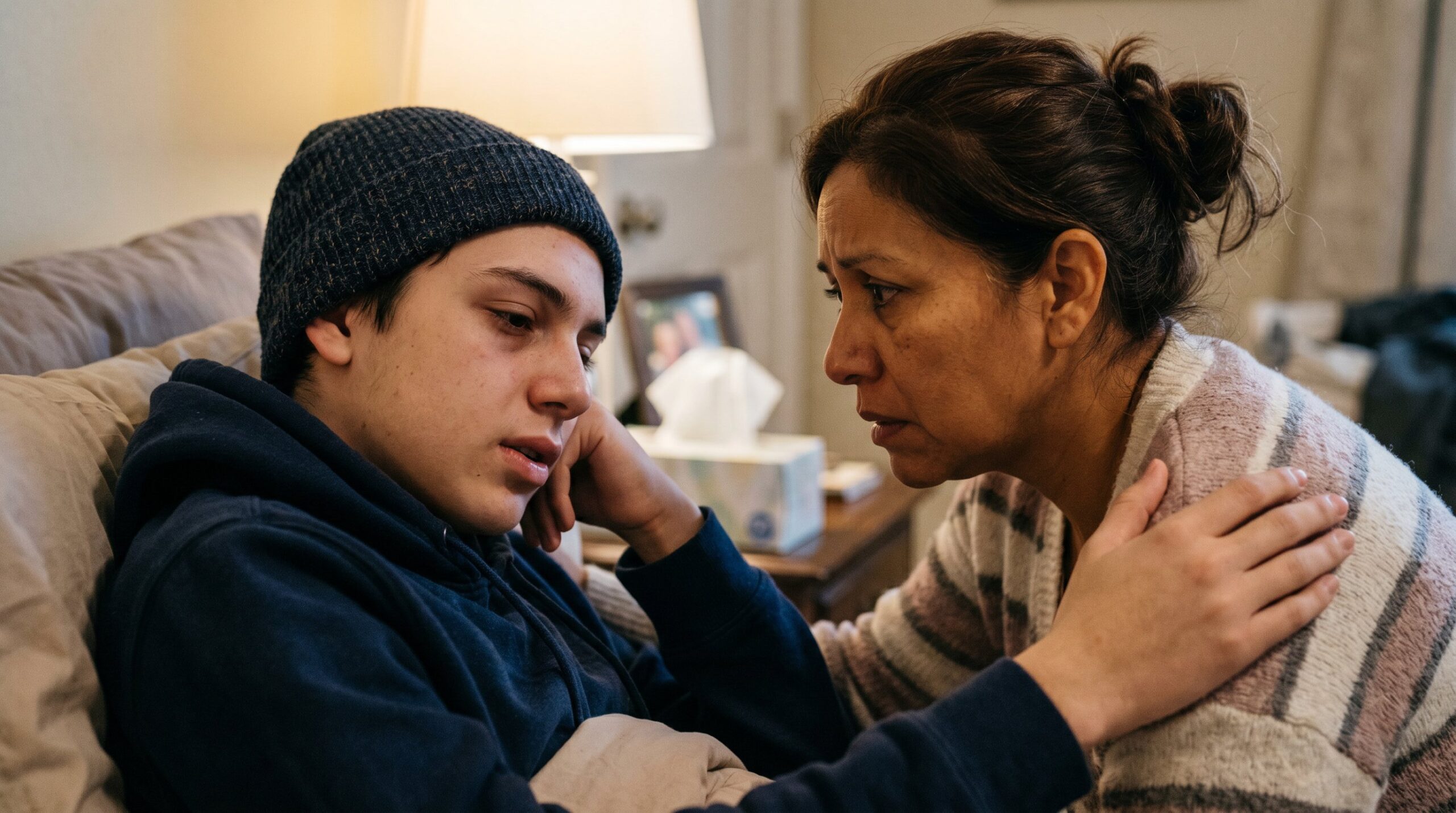 mother and sick child